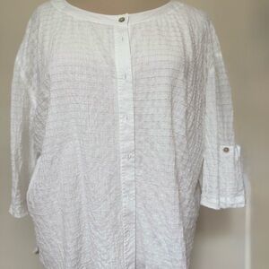 Eileen Fisher White Textured Blouse set (2pc) #102